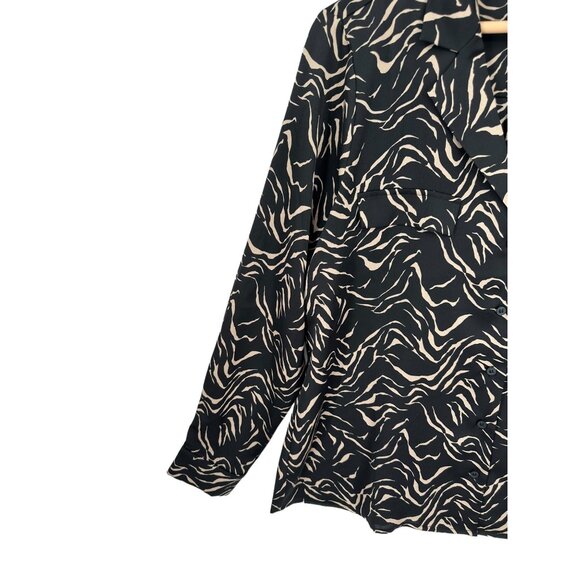 Pleione Top Blouse Shirt Button up Womens Size L‎ Tiger Stripe Work Career - Picture 7 of 10